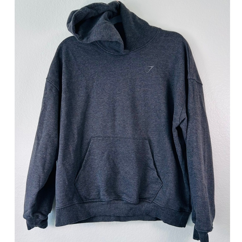 Gymshark Mens Rest Day Pullover Hoodie Charcoal Grey Marl Size M Relaxed Fit